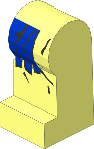 Minifig Leg Left with Blue Fringe Pattern
