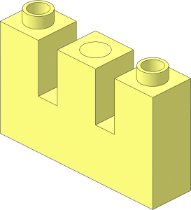 Duplo Brick  1 x  4 x  2 with Two Cutouts