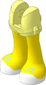 Figure Friends Legs with Shorts, Light Nougat Legs and Sand Blue Laces on Yellow and White Shoes Pattern