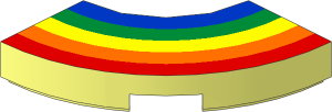 Tile  2 x  2 Corner Round with Rainbow Base Colours Pattern