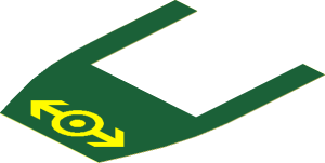 Sticker  3.9 x  2.9 with Yellow Lego Train Logo (BNSF) on Dark Green Background