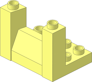 Duplo Plate  3 x  4 with  1 x  4 x  2 Wall and  1 x  2 x  1 Cutout