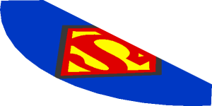 ~Electric Brick  4 x  4 x  0.667 Round - Top with  2 Studs with Superman Logo Pattern