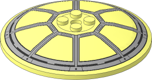 Dish  8 x  8 Inverted with Solid Studs and Squared Antistud Underside with SW TIE Interceptor Cockpit Pattern