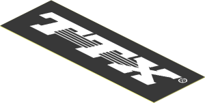 Sticker  1.2 x  3.6 with White "TTX" Logo On Black Background