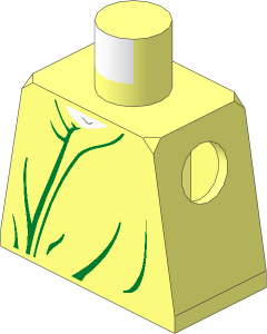 Minifig Torso with HP Voldemort Green Robe Lines Pattern