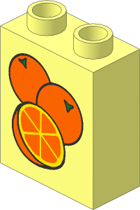 Duplo Brick  1 x  2 x  2 with Oranges Pattern