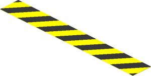Sticker  0.8 x  5.8 with Black/Yellow Chevron, Top Right to Bottom Left