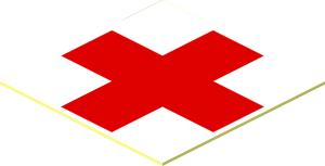 =Sticker  0.8 x  0.8 with Red Cross Logo