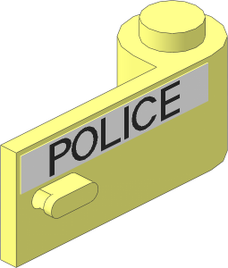 Door  1 x  3 x  1 Right with Thin "POLICE" Sticker