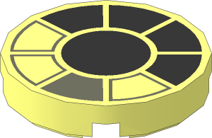 Tile  2 x  2 Round with SW Cockpit Front Window Pattern