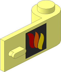 Door  1 x  3 x  1 Right with Fire Logo Sticker