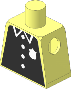 Minifig Torso with Police Badge and Four Buttons Sticker