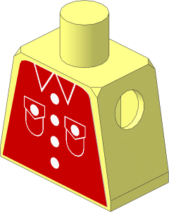 Minifig Torso with Red Shirt with Four Buttons and Patch Pockets Sticker
