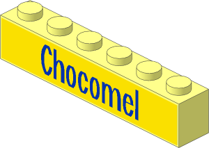Brick  1 x  6 with Blue "Chocomel" Sticker