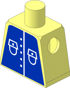 Minifig Torso with Shirt with Five Buttons Sticker
