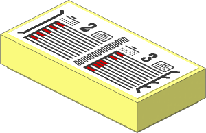 Tile  1 x  2 with Black and Red Calendar Sticker