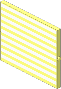 Glass for Window  1 x  4 x  3 without Handle with Nine White Stripes Sticker