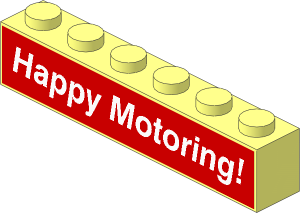 Brick  1 x  6 with "Happy Motoring!" Sticker on Both Sides
