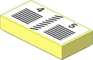 Tile  1 x  2 with Numbers "4" and "5" with Black Lines Sticker