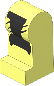 Minifig Leg Left with Black and Metallic Silver Armour and Knee Pad Pattern