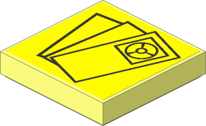 Tile  2 x  2 with Tickets Yellow Background Sticker