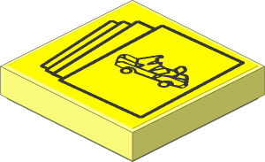 Tile  2 x  2 with Car Brochures Yellow Background Sticker