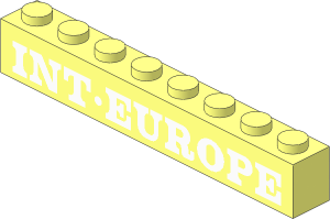 Brick  1 x  8 with "INT-EUROPE" Pattern
