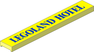 Train Level Crossing Centre Rail Cap Insert with "LEGOLAND HOTEL" Sticker