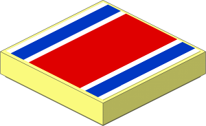 Tile  2 x  2 with Red and Blue Stripe Sticker