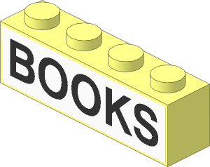 Brick  1 x  4 with "BOOKS" Sticker