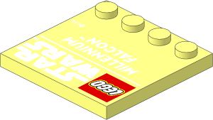 Plate  4 x  4 with 4 Studs on One Edge with SW "Millenium Falcon" Pattern