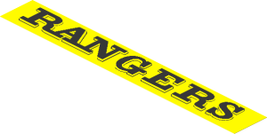 Sticker  1.1 x  7.9 with "RANGERS"