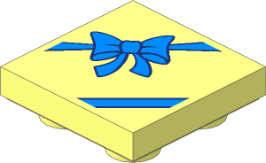 Tile  2 x  2 Inverted with Medium Blue Gift Wrap Bow Pattern