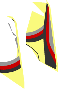 ~Minifig Torso with Racing Suit with Porsche Logos and Black, Grey and Red Stripes Type  2 Pattern - One Half
