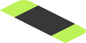 ~Sticker  0.8 x  2.0 with Black Line on Lime Background - First Face