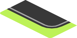 ~Sticker  1.8 x  4.0 with Black Trapezoid on Lime Background Right - Fourth Face