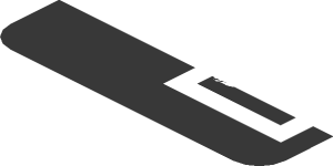 ~Sticker  0.8 x  1.9 with White Logos on Black Background Right - Sixth Face