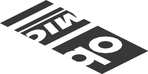 ~Sticker  0.8 x  1.9 with White Logos on Black Background Left - Third Face