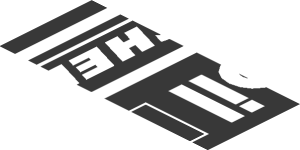 ~Sticker  0.8 x  1.9 with White Logos on Black Background Left - Fourth Face