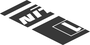 ~Sticker  0.8 x  1.9 with White Logos on Black Background Left - Fifth Face