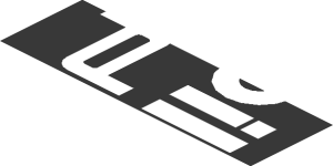 ~Sticker  0.8 x  3.0 with White Logos on Black Background Left - Tenth Face
