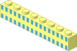 Brick  1 x  8 with 32 Light Blue Squares Pattern