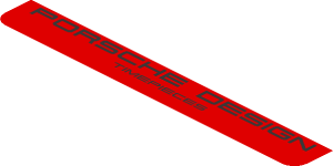 ~Sticker  1.9 x  1.8 with Logos and Grey and Red Stripes on White Background - Sixth Face