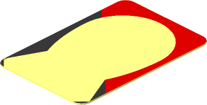 ~Sticker  0.8 x  1.8 with Yellow Headlamp and Red Stripe on Black Background Right - Common Part