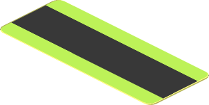 Sticker  0.8 x  2.0 with Black Line on Lime Background