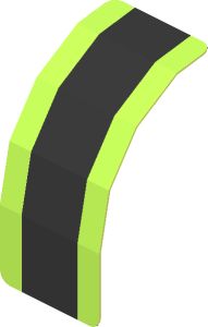Sticker  0.8 x  2.0 with Black Line on Lime Background (Formed)
