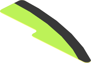 Sticker  0.8 x  2.4 with Black Curved Stripe on Lime Background Right