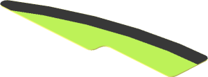 Sticker  0.8 x  2.4 with Black Curved Stripe on Lime Background Left
