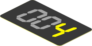 Sticker  1.0 x  1.8 with Yellow Digital "4" on Black Background